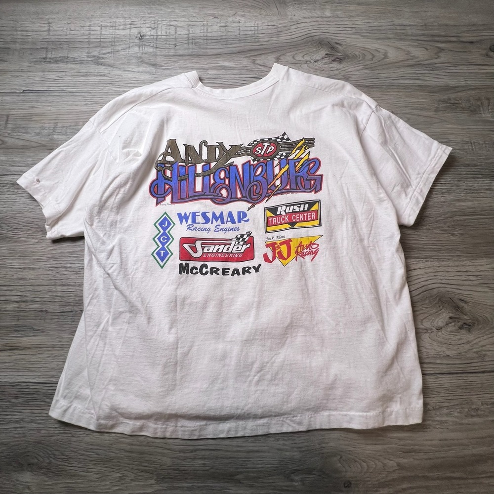 Fruit of the Loom Andy Hillenburg Racing T-Shirt Mens XXL White STP Sprint Car - Picture 5 of 10